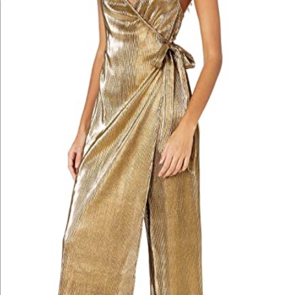 Show me your mumu Jane gold jumpsuit